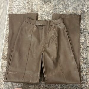 Papermoon Faux Light Brown Leather Pants